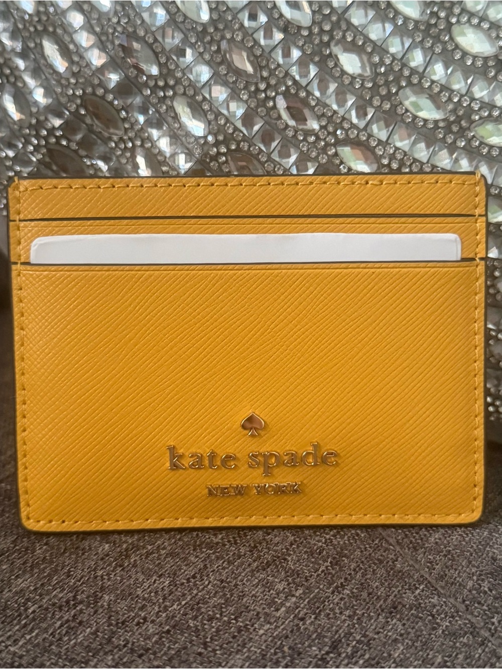 KATE SPADE New York Yellow Saffiano Card Holder